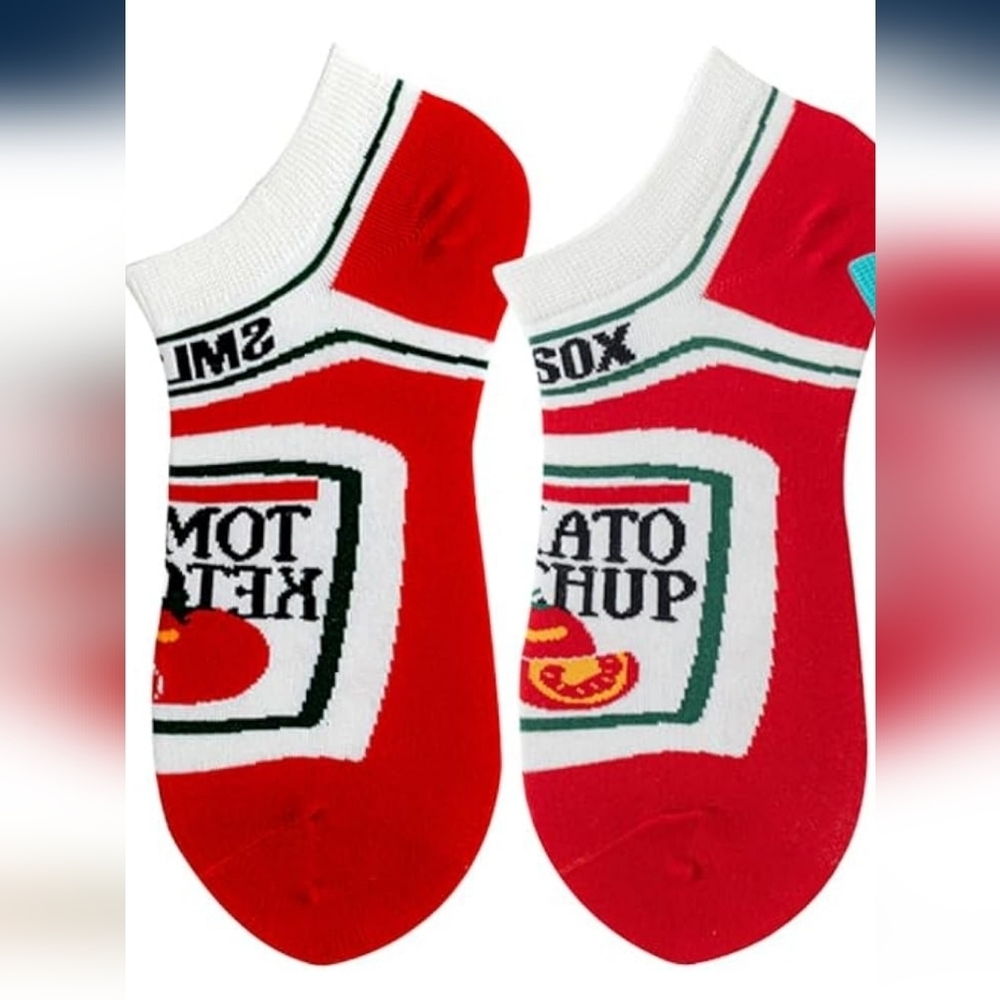 Tomato Theme Novelty Fashion Socks Ankle Socks New White Green & Red